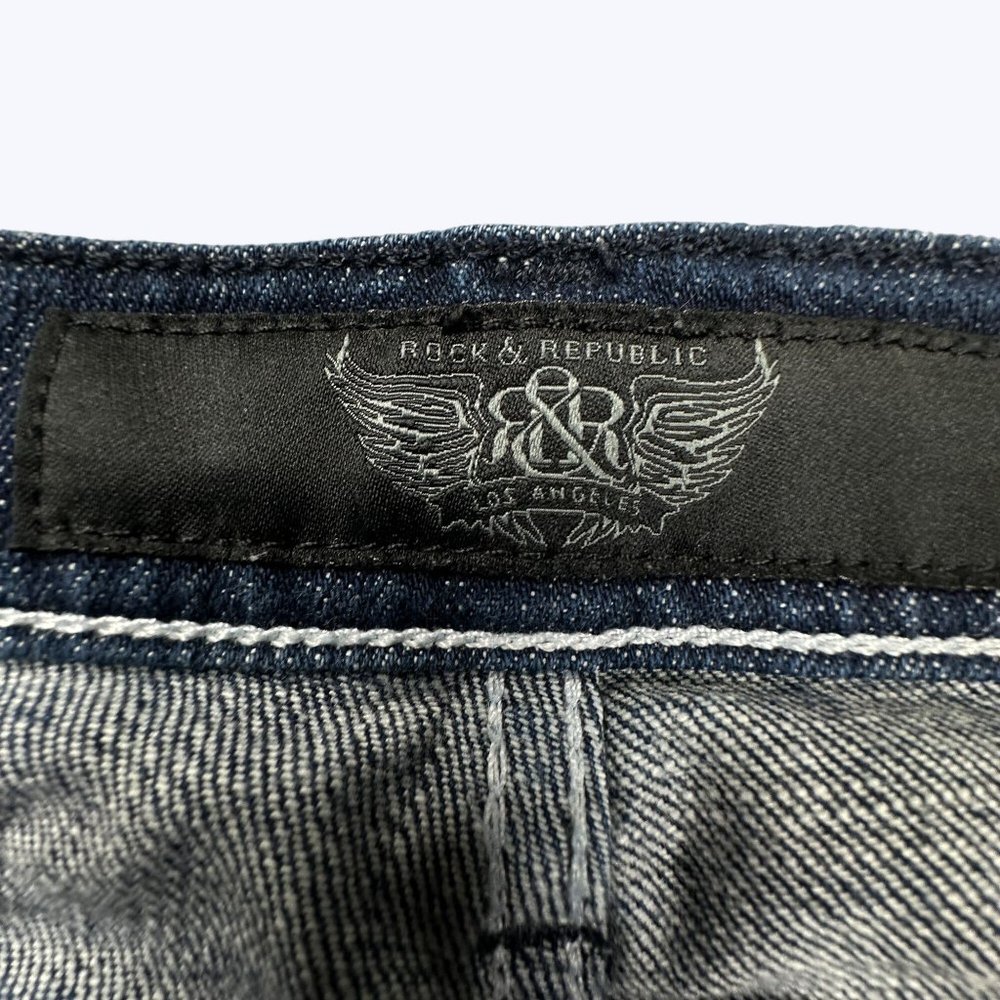 Rock & Republic Women's Blue Jeans Size 28 Kasandra Style Tie‎ Detail on Legs - Picture 7 of 8